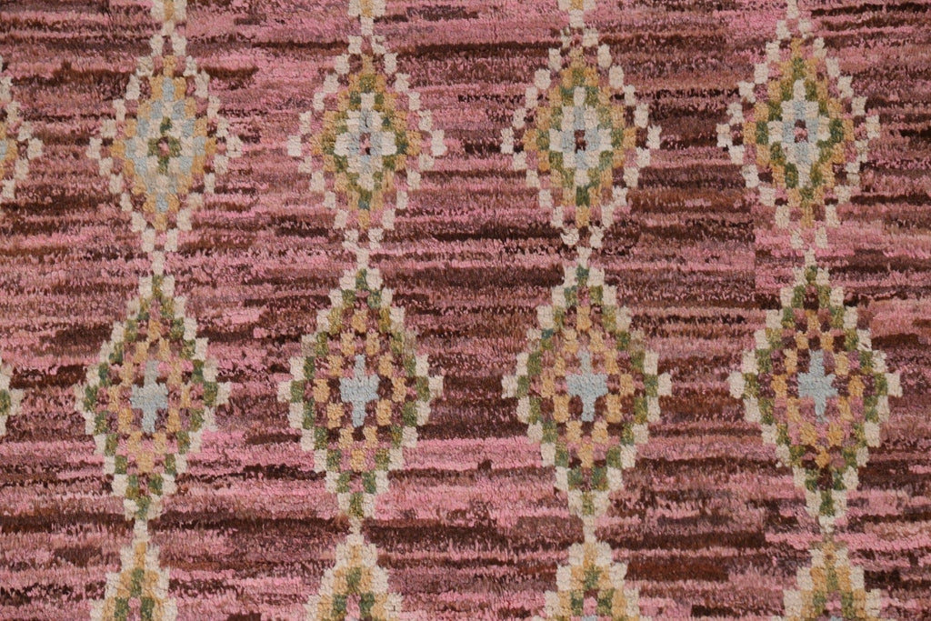 Pink Geometric Moroccan Area Rug 6x8