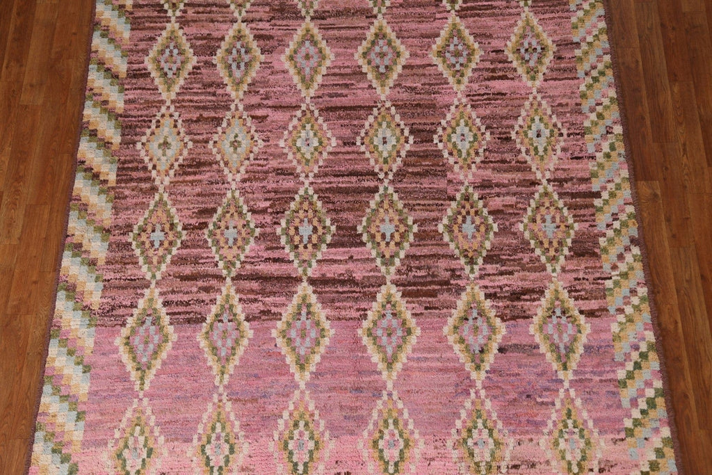 Pink Geometric Moroccan Area Rug 6x8