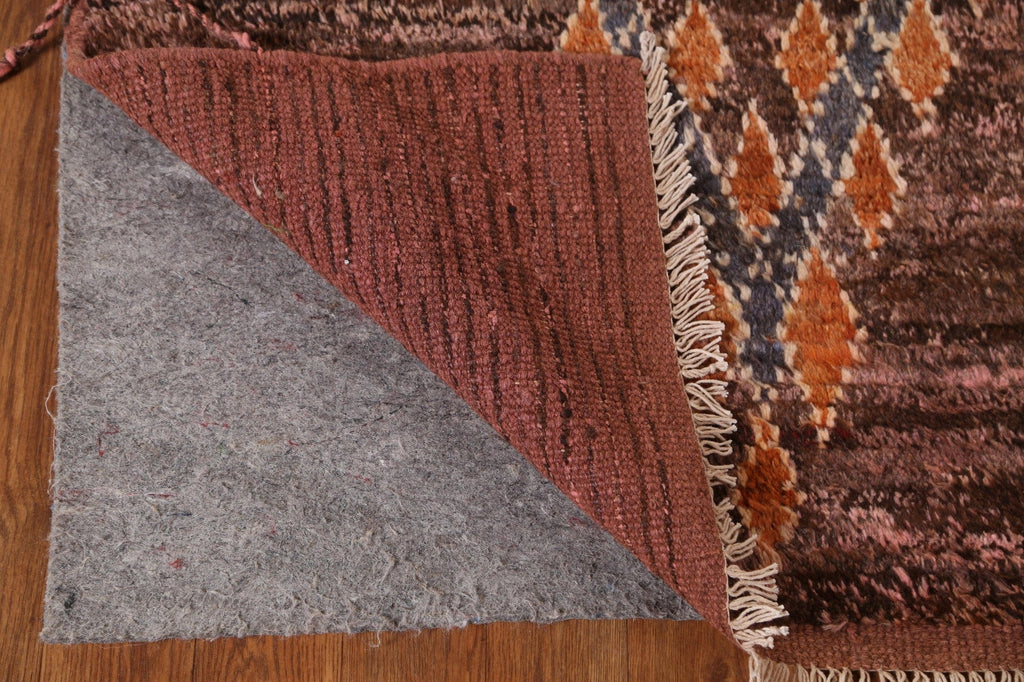 Brown/ Pink Moroccan Wool Area Rug 6x8