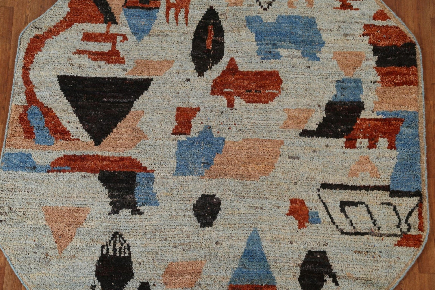 Octagon Tribal Moroccan Wool Area Rug 6x7