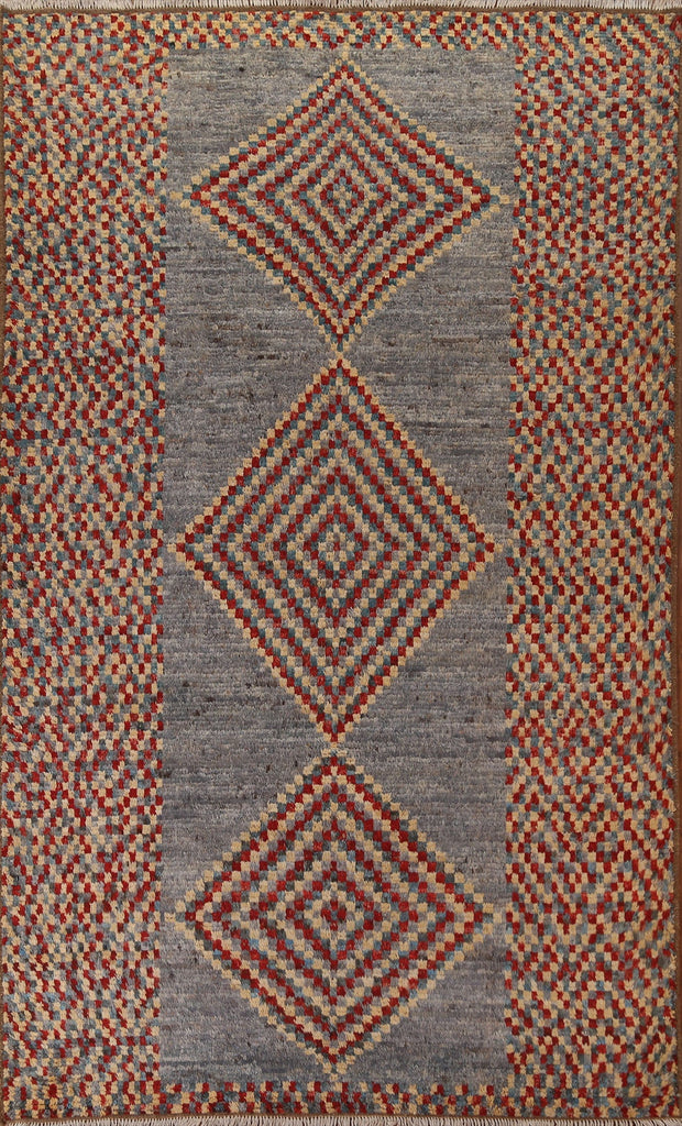 Checkered Moroccan Wool Area Rug 6x10