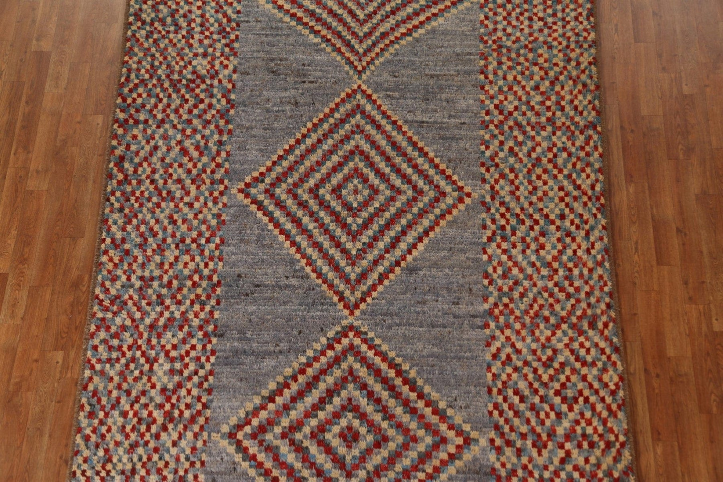 Checkered Moroccan Wool Area Rug 6x10