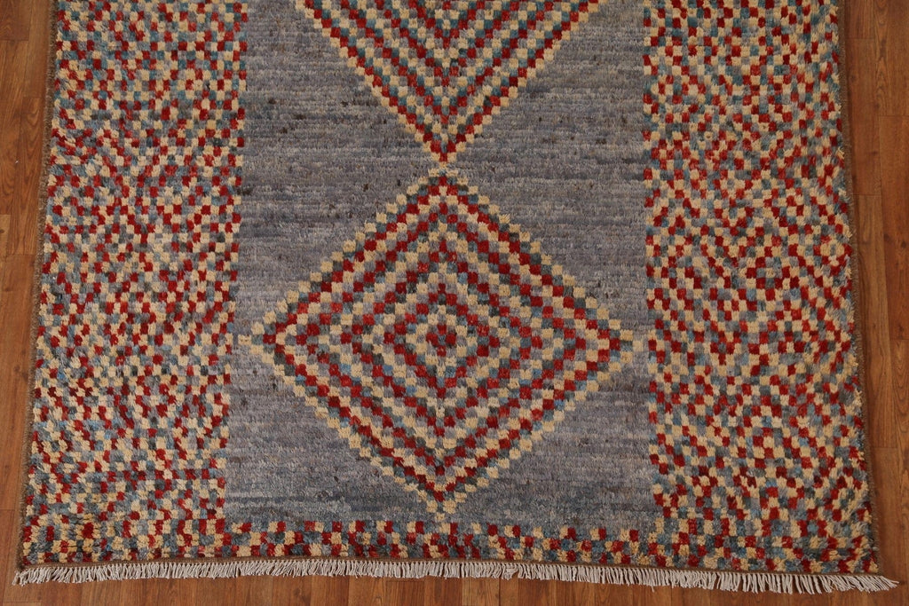 Checkered Moroccan Wool Area Rug 6x10