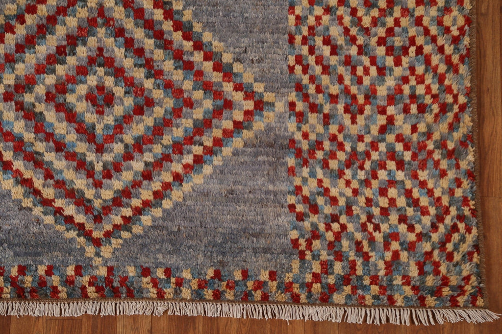 Checkered Moroccan Wool Area Rug 6x10