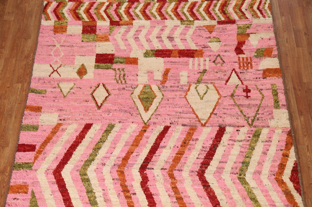 Pink Moroccan Geometric Area Rug 6x10