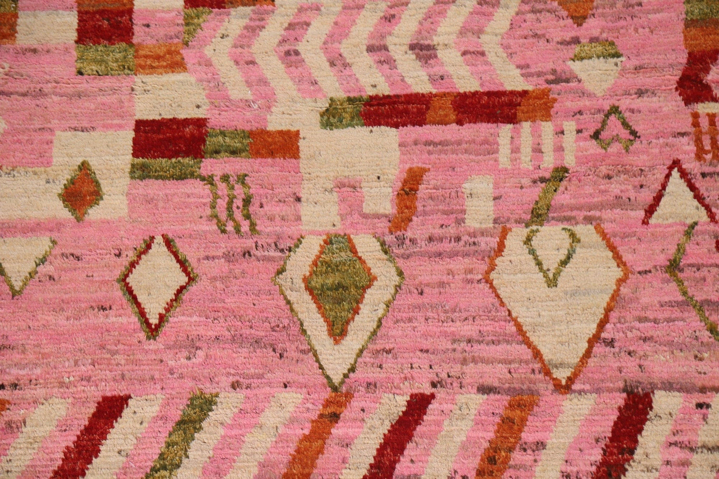 Pink Moroccan Geometric Area Rug 6x10