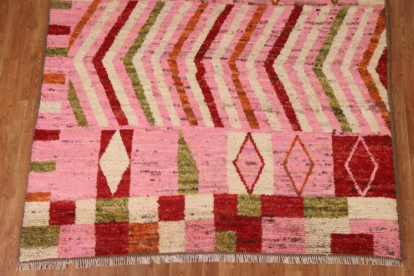 Pink Moroccan Geometric Area Rug 6x10