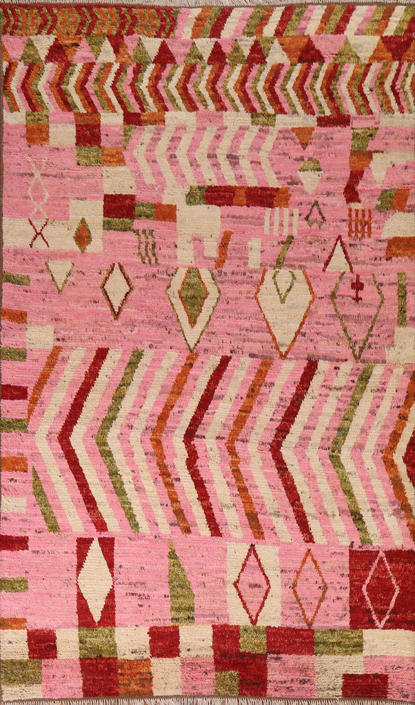 Pink Moroccan Geometric Area Rug 6x10