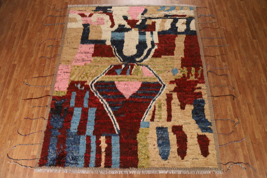 Abstract Moroccan Wool Area Rug 8x10