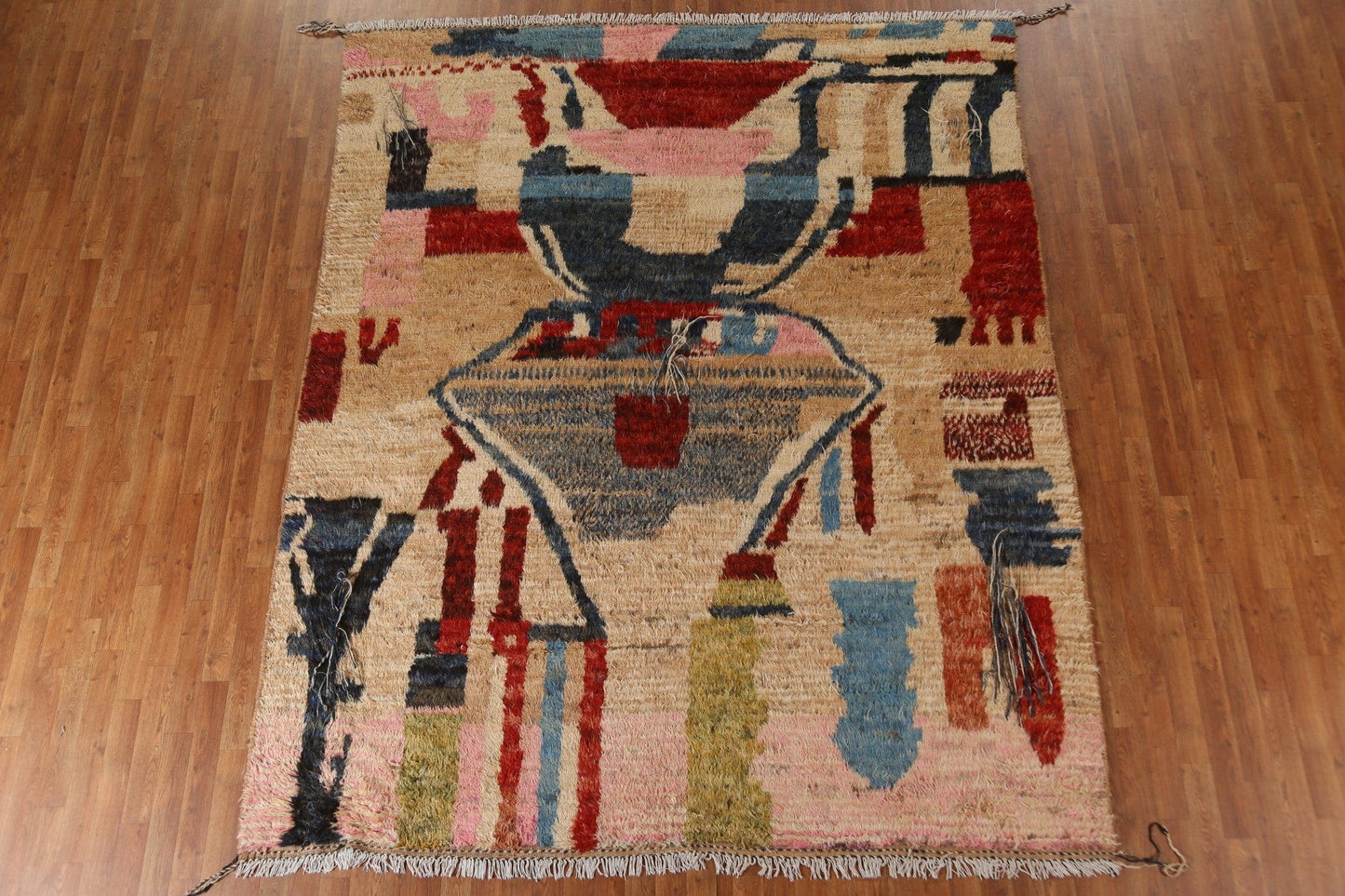 Abstract Moroccan Wool Area Rug 8x10