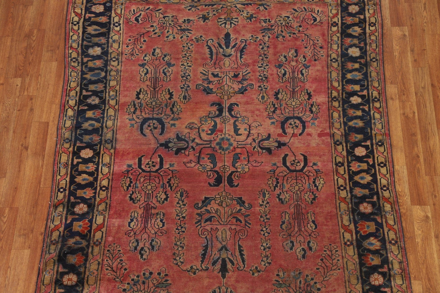 Pre-1900 Antique Sarouk Persian Area Rug 6x7