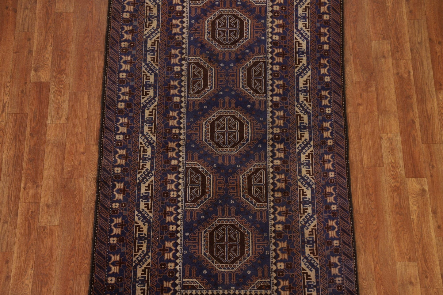 Vintage Wool Balouch Persian Area Rug 4x7