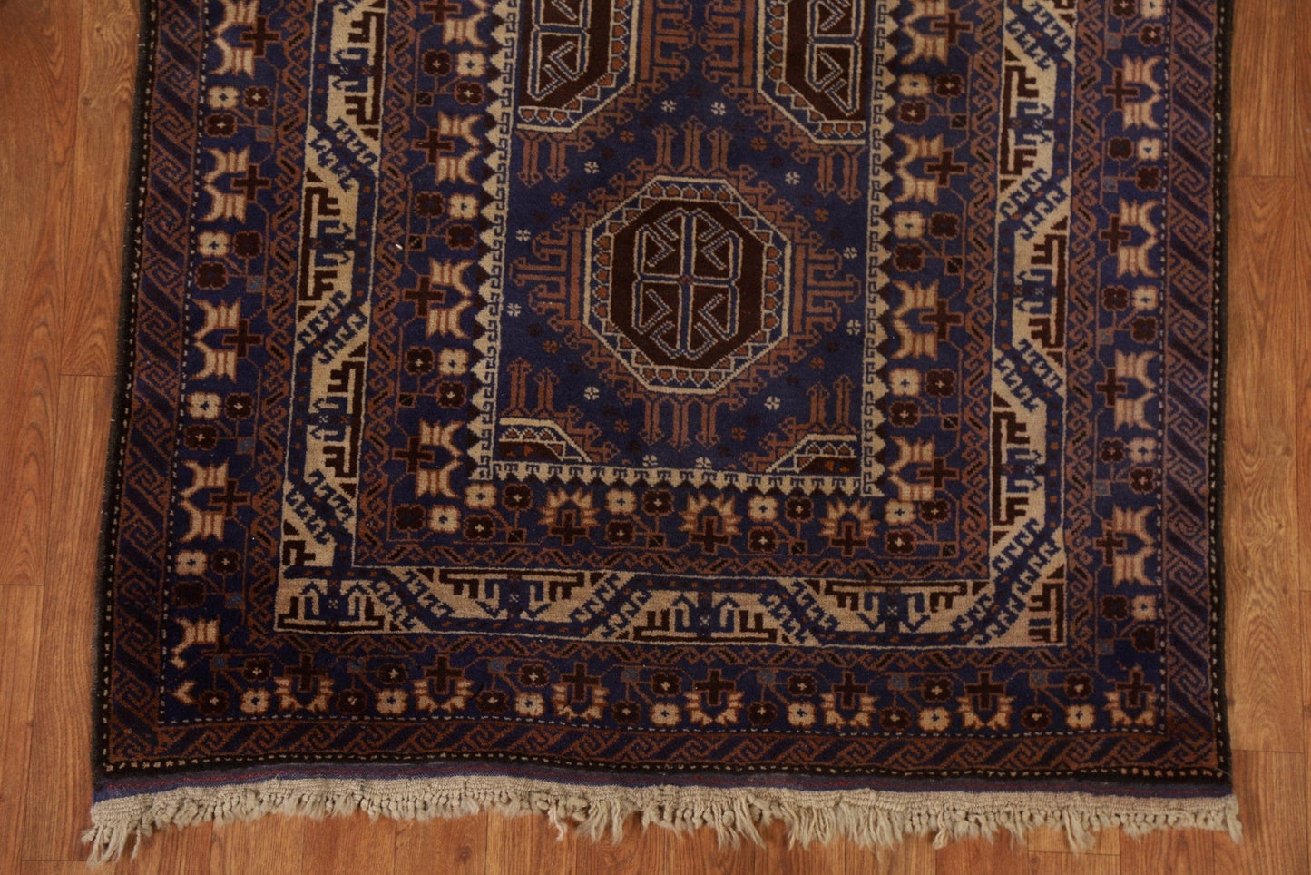 Vintage Wool Balouch Persian Area Rug 4x7