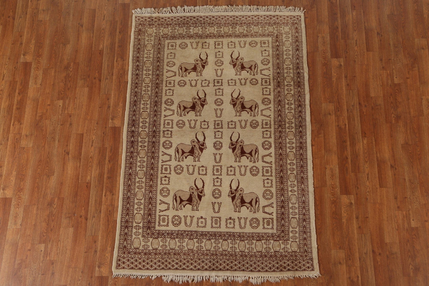 Animal Pictorial Bokhara Oriental Area Rug 4x6