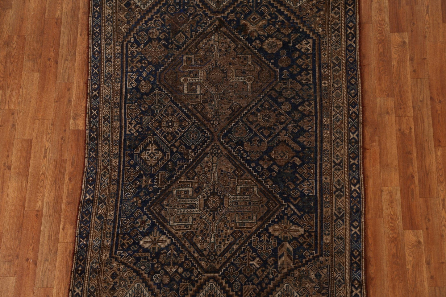 Pre-1900 Antique Qashqai Persian Area Rug 4x6