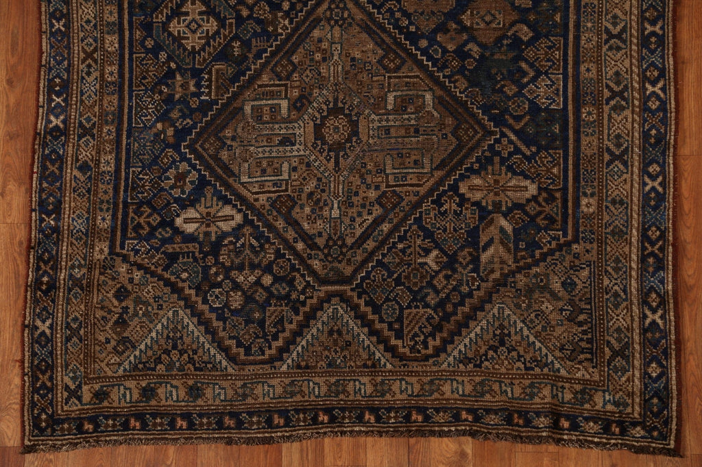 Pre-1900 Antique Qashqai Persian Area Rug 4x6