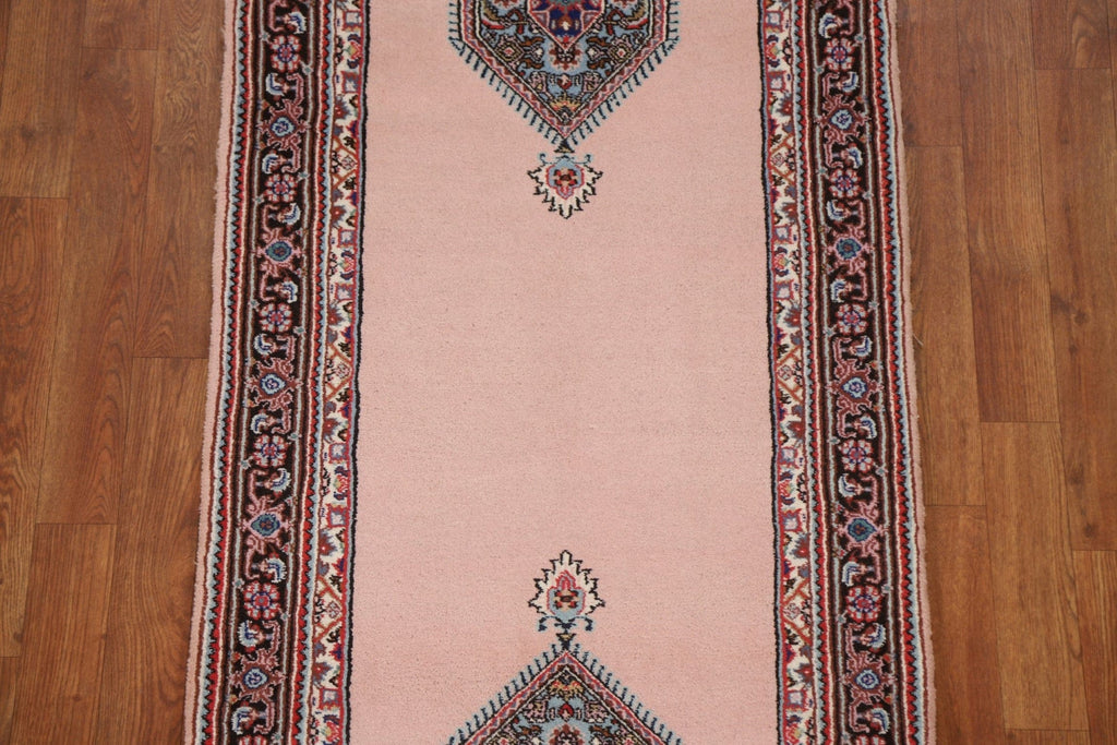 Pink Geometric Bidjar Oriental Runner Rug 2x9