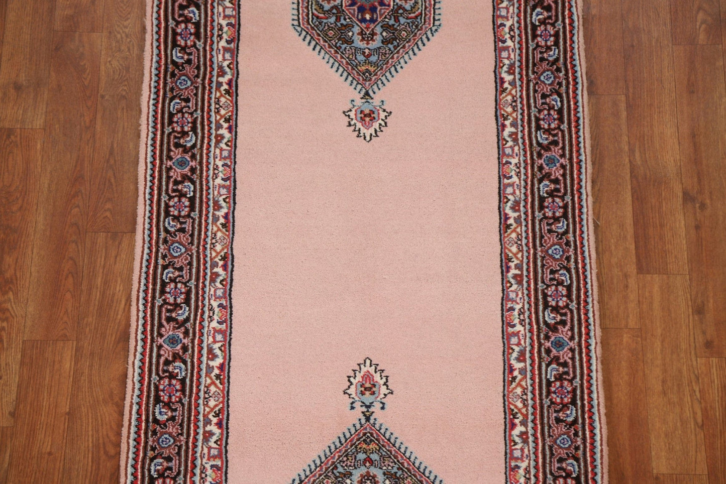 Pink Geometric Bidjar Oriental Runner Rug 2x9