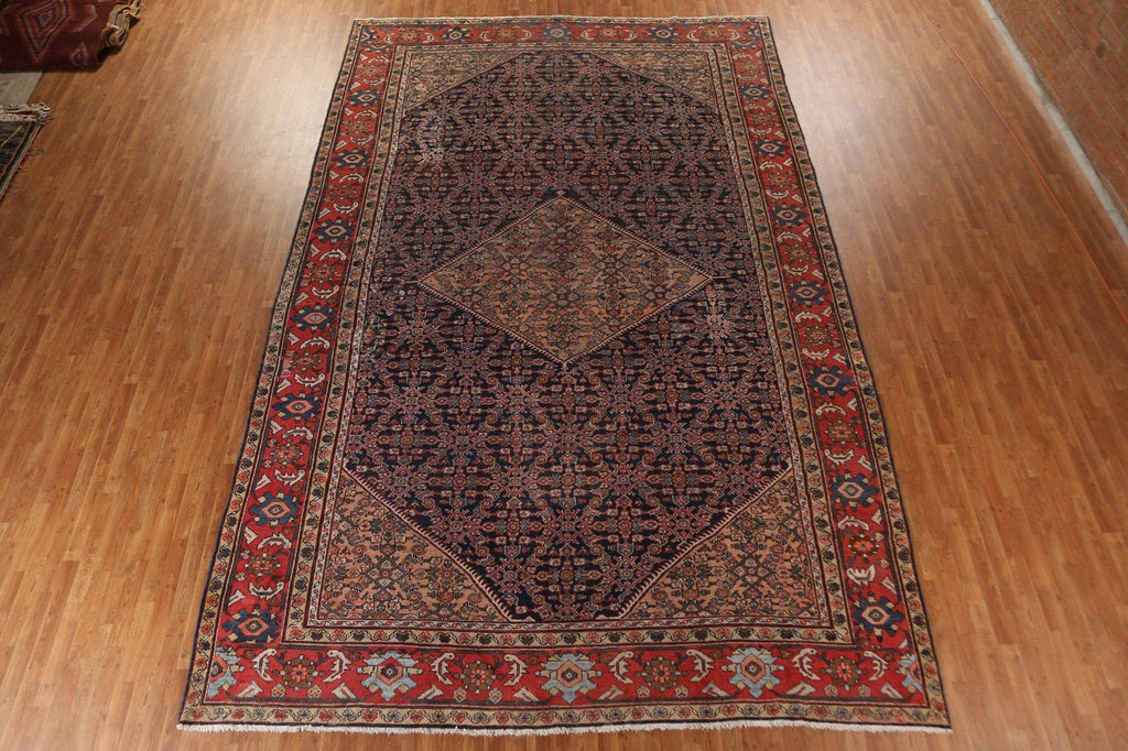 Pre-1900 Antique Vegetable Dye Mahal Persian Rug 11x17