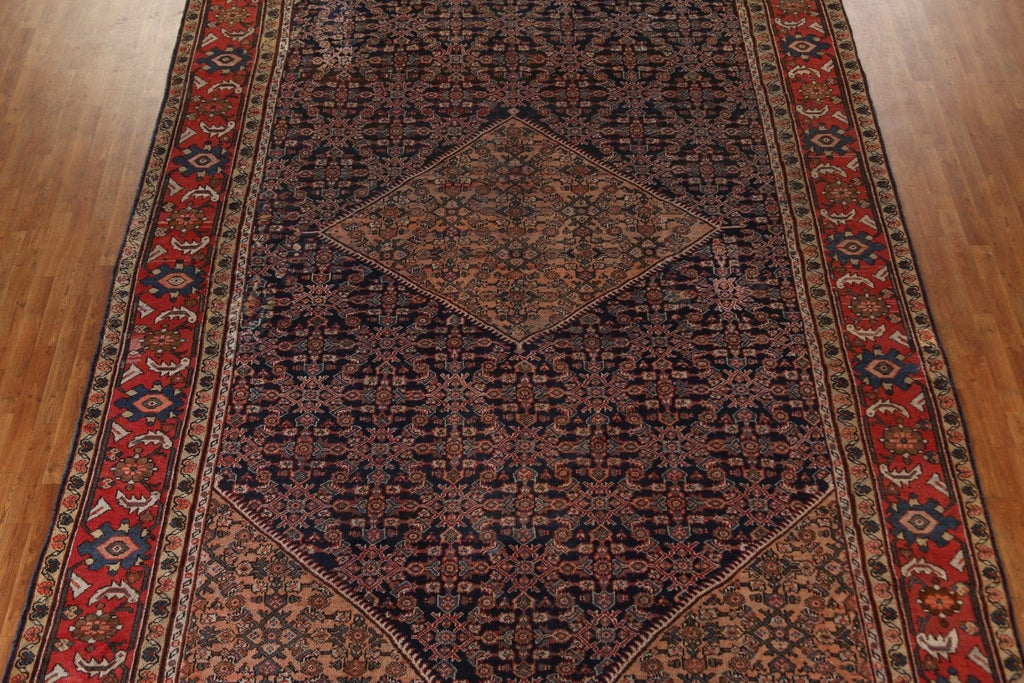 Pre-1900 Antique Vegetable Dye Mahal Persian Rug 11x17