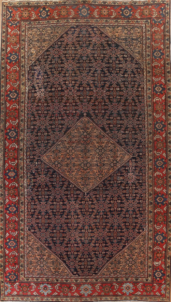 Pre-1900 Antique Vegetable Dye Mahal Persian Rug 11x17