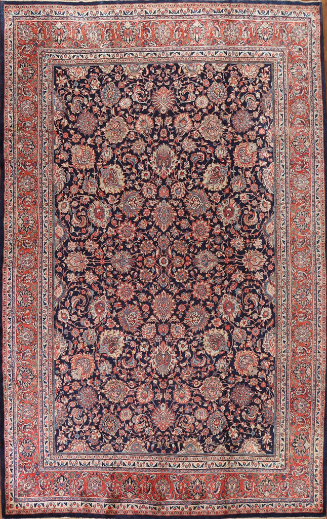 Vintage Floral Sarouk Persian Area Rug 10x13