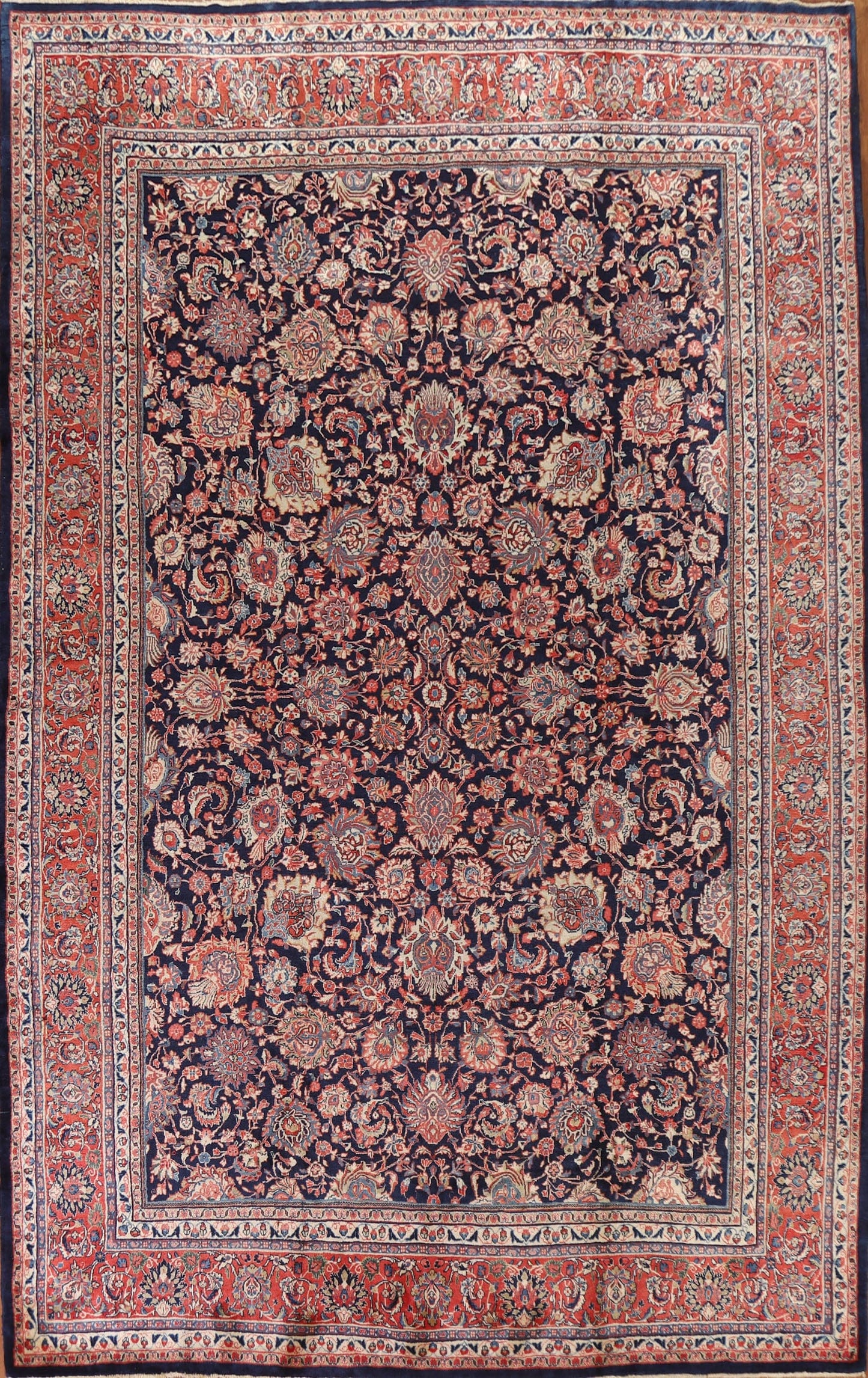 Vintage Floral Sarouk Persian Area Rug 10x13