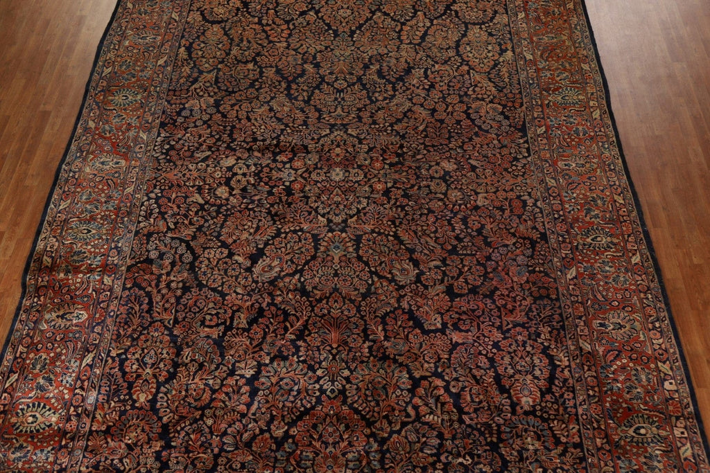 Antique Vegetable Dye Sarouk Mohajeran Persian Large Rug 12x16