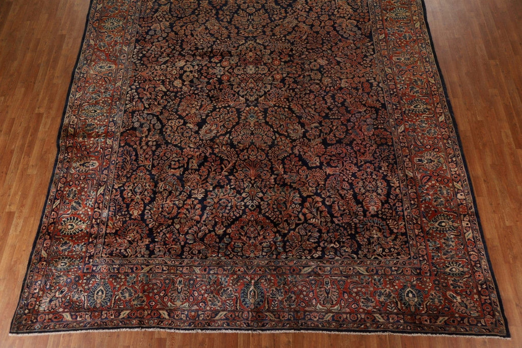 Antique Vegetable Dye Sarouk Mohajeran Persian Large Rug 12x16