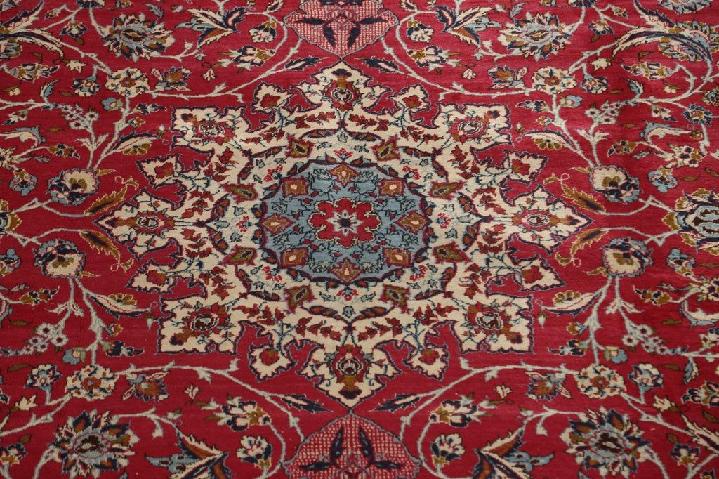 Antique Vegetable Dye Isfahan Persian Large Rug 10x15