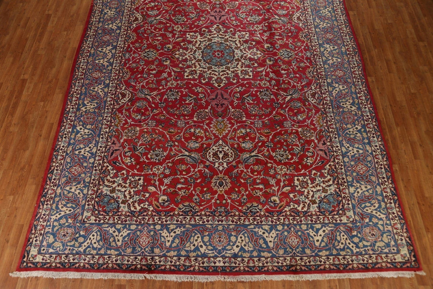 Antique Vegetable Dye Isfahan Persian Large Rug 10x15