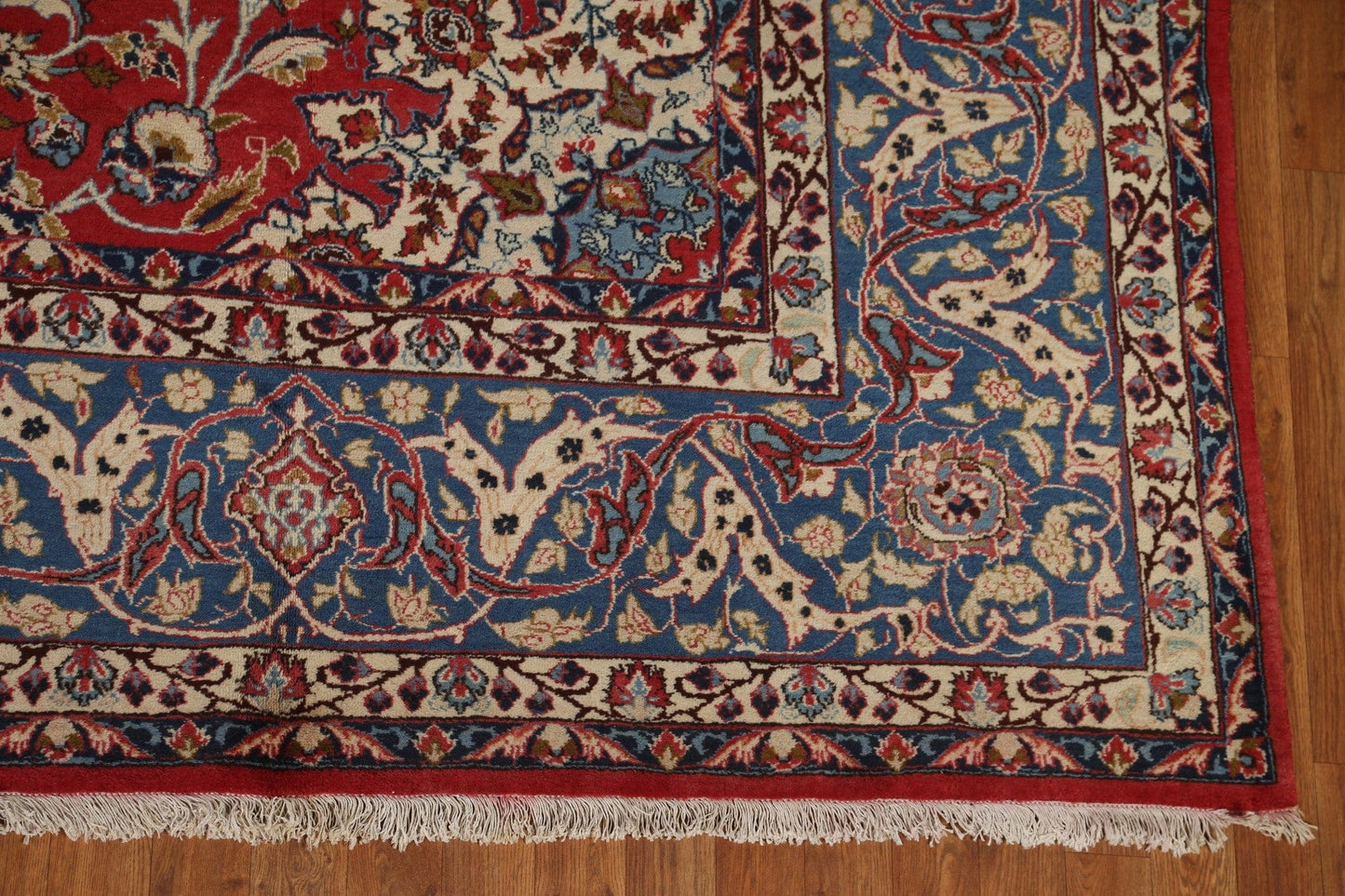 Antique Vegetable Dye Isfahan Persian Large Rug 10x15