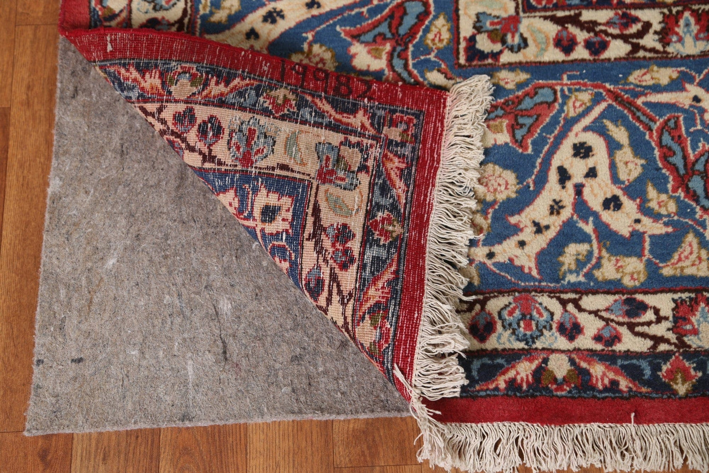 Antique Vegetable Dye Isfahan Persian Large Rug 10x15