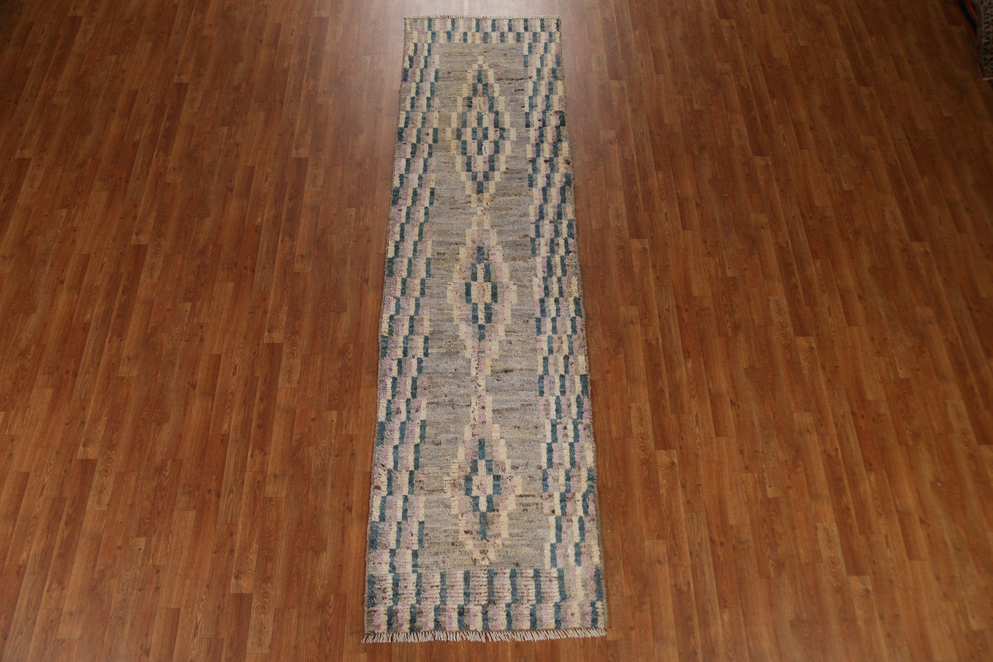 Checkered Moroccan Runner Rug 3x10