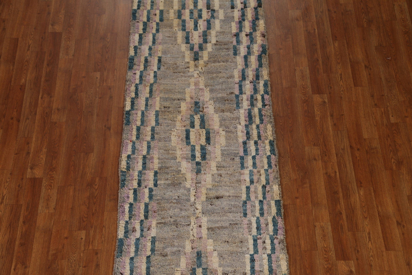 Checkered Moroccan Runner Rug 3x10