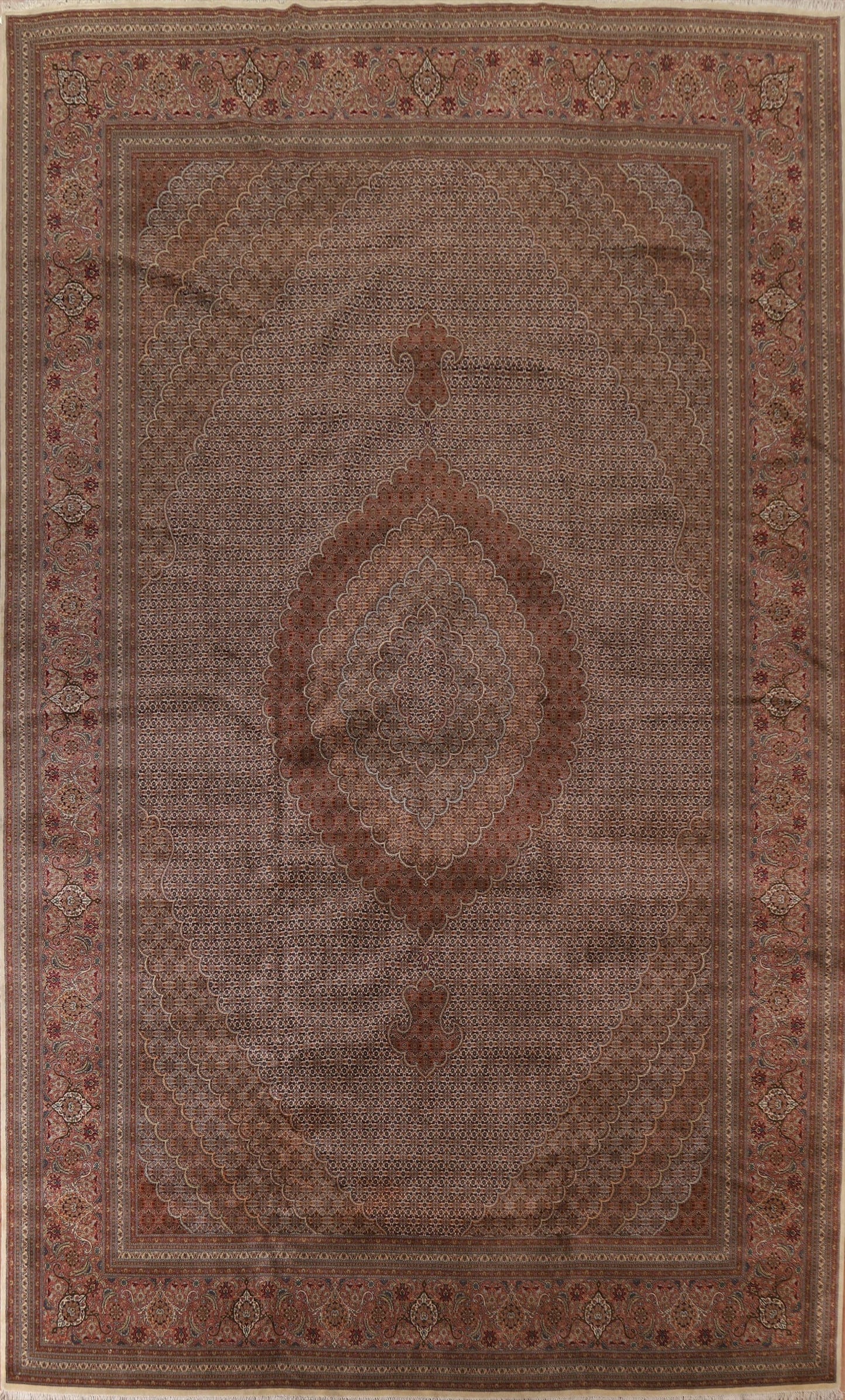 Palace Size Tabriz Vegetable Dye Persian Rug 11x17