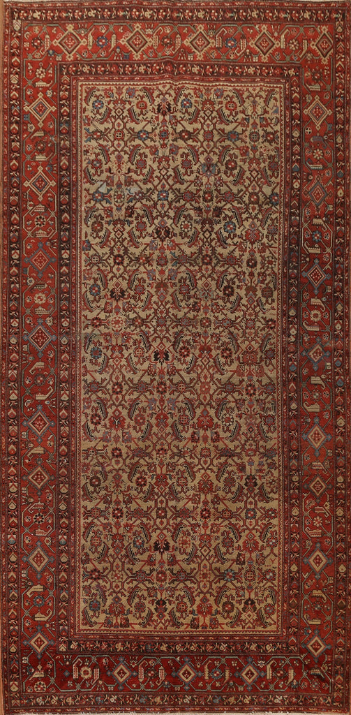 Pre-1900 Antique Vegetable Dye Heriz Bakhshayesh Persian Rug 7x13