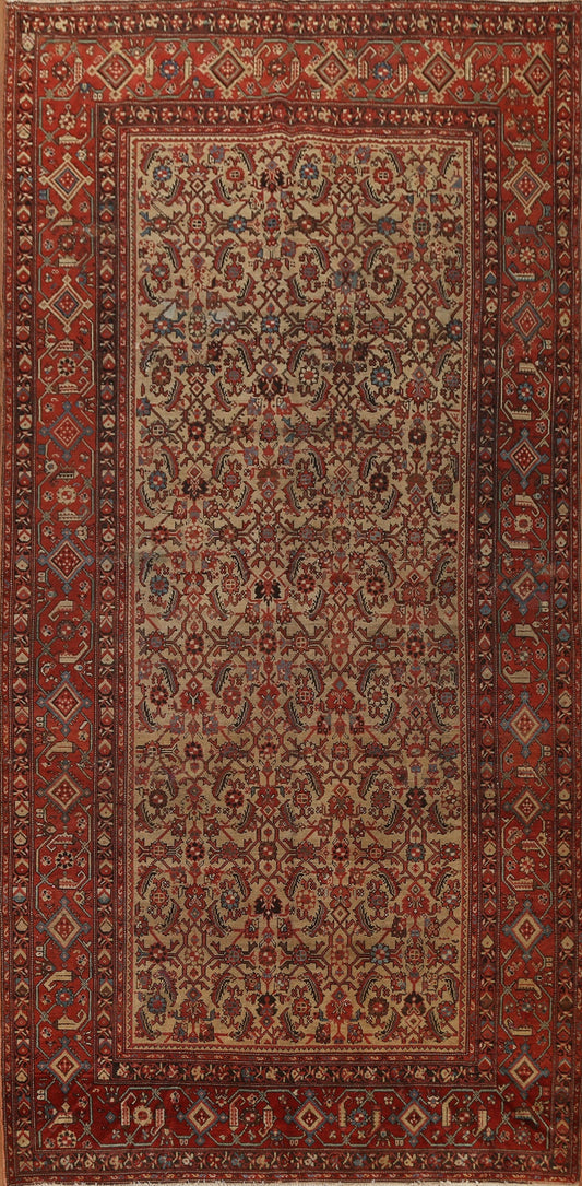 Pre-1900 Antique Vegetable Dye Heriz Bakhshayesh Persian Rug 7x13