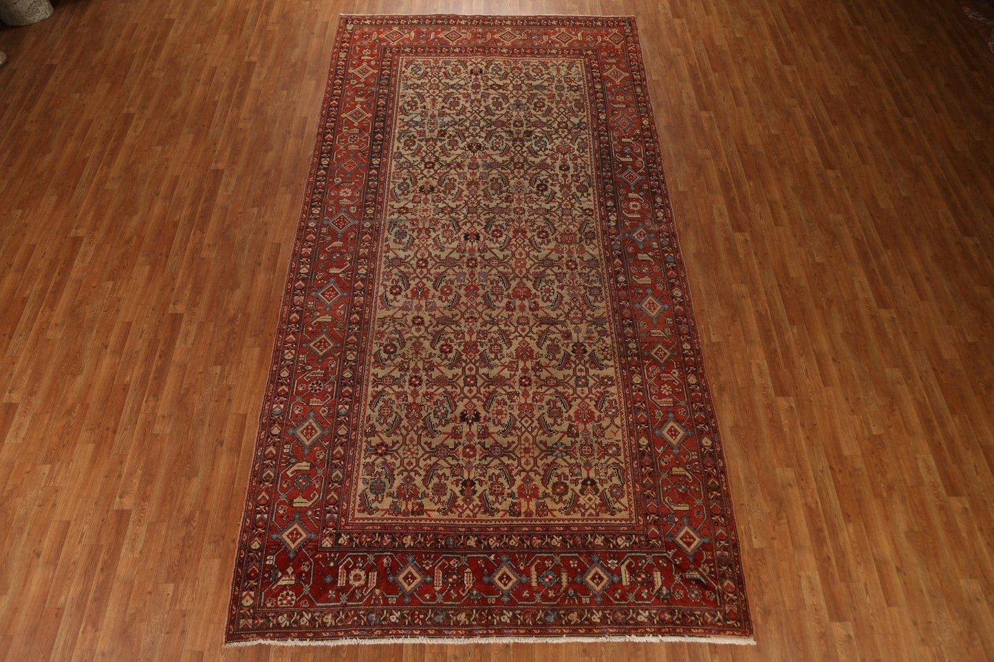 Pre-1900 Antique Vegetable Dye Heriz Bakhshayesh Persian Rug 7x13