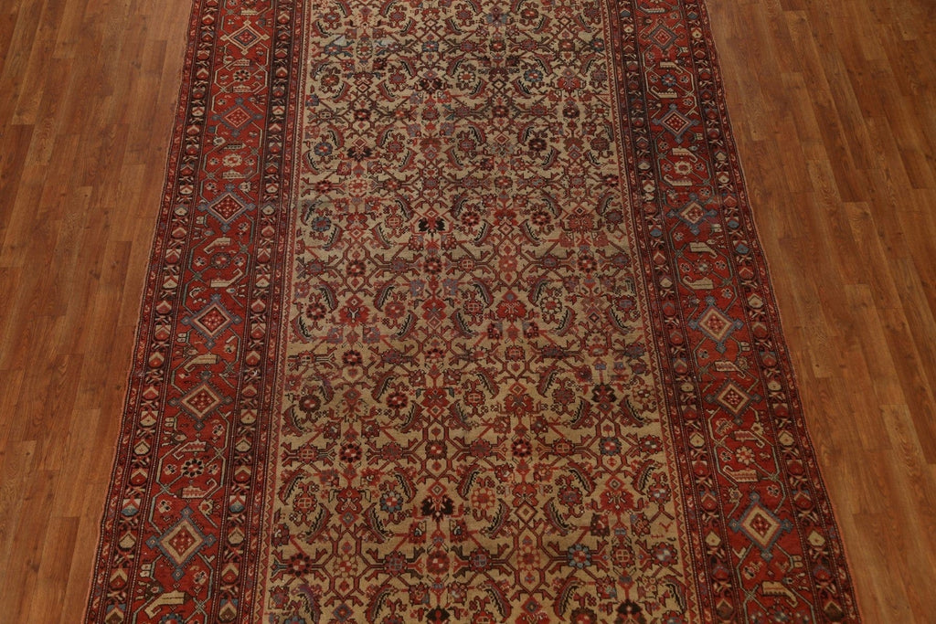 Pre-1900 Antique Vegetable Dye Heriz Bakhshayesh Persian Rug 7x13