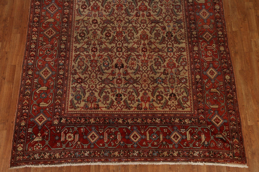 Pre-1900 Antique Vegetable Dye Heriz Bakhshayesh Persian Rug 7x13