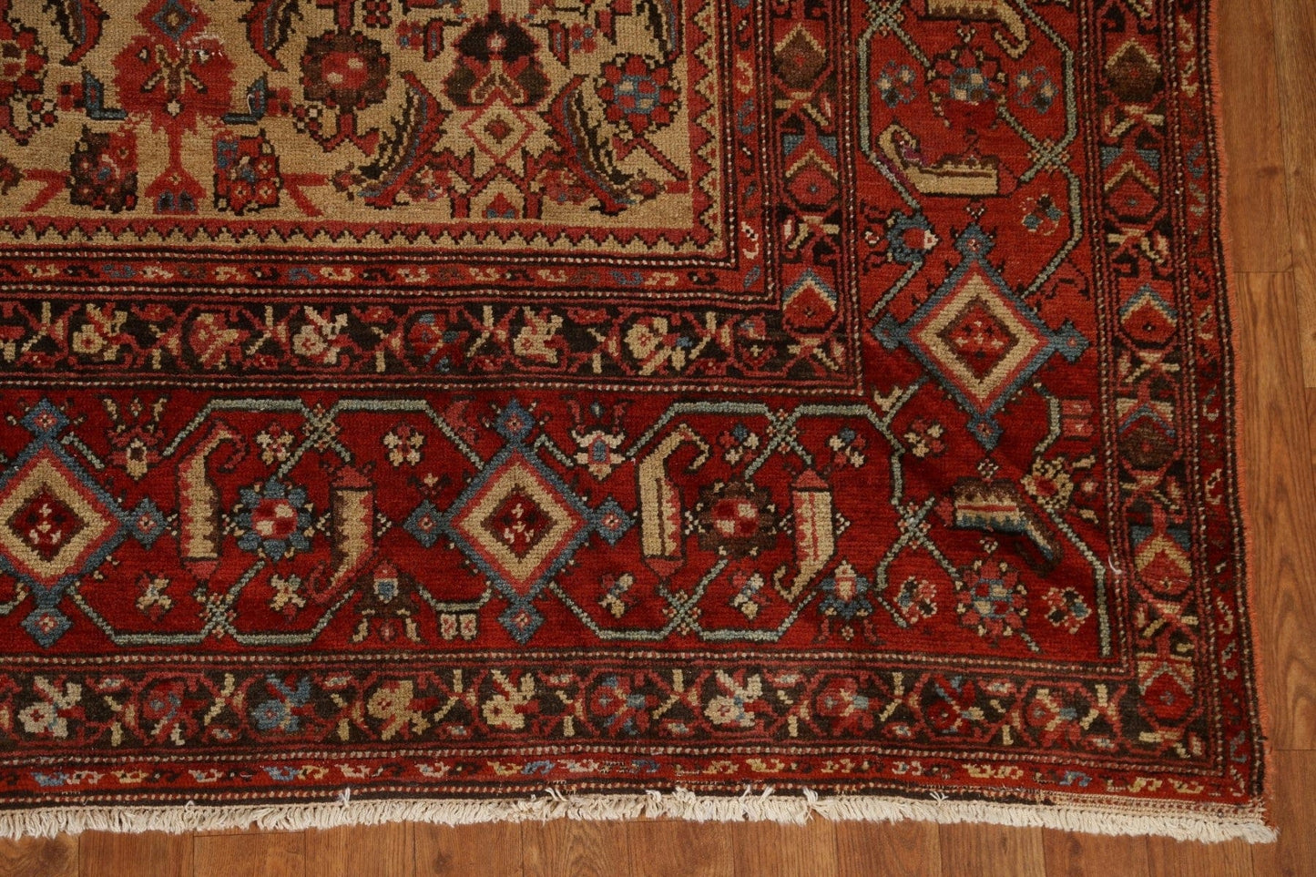 Pre-1900 Antique Vegetable Dye Heriz Bakhshayesh Persian Rug 7x13