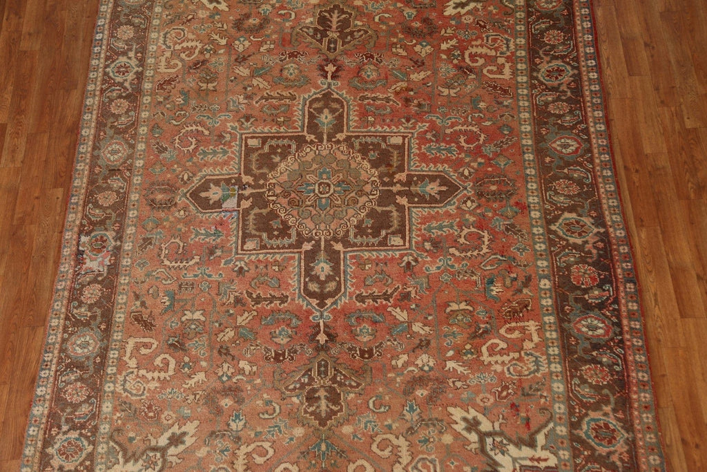 Geometric Wool Heriz Persian Area Rug 7x9