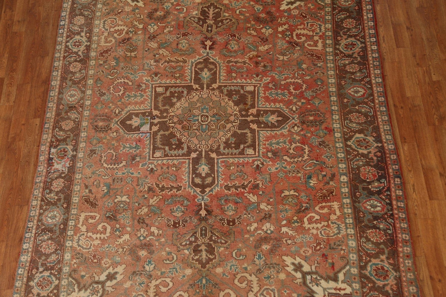 Geometric Wool Heriz Persian Area Rug 7x9