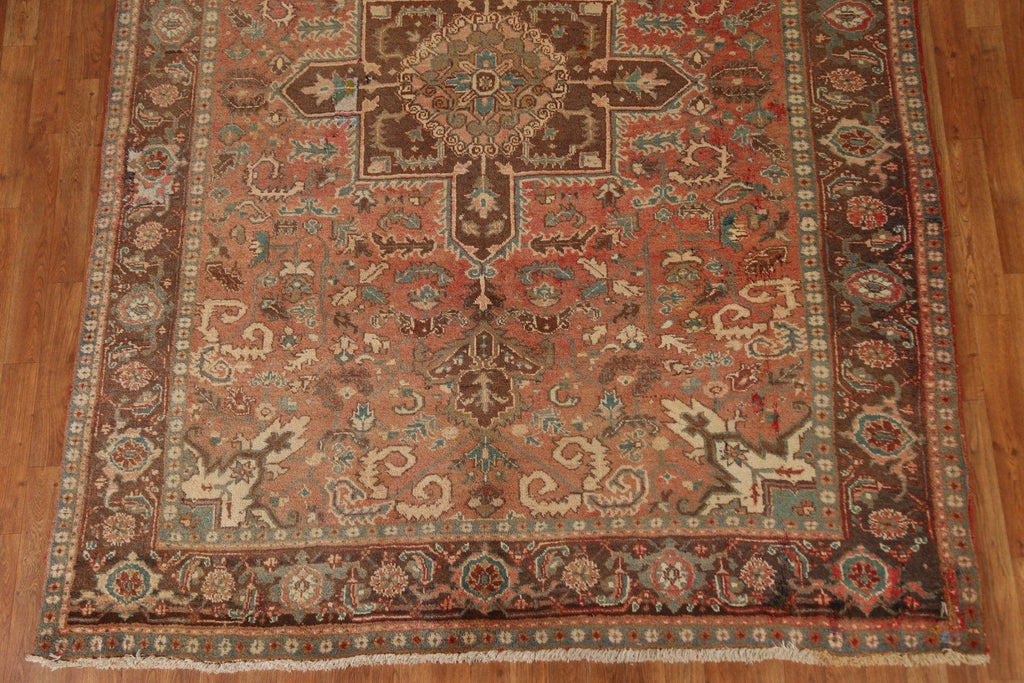 Geometric Wool Heriz Persian Area Rug 7x9