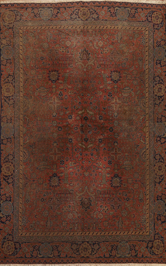 Pre-1900 Antique Mahal Persian Area Rug 7x10