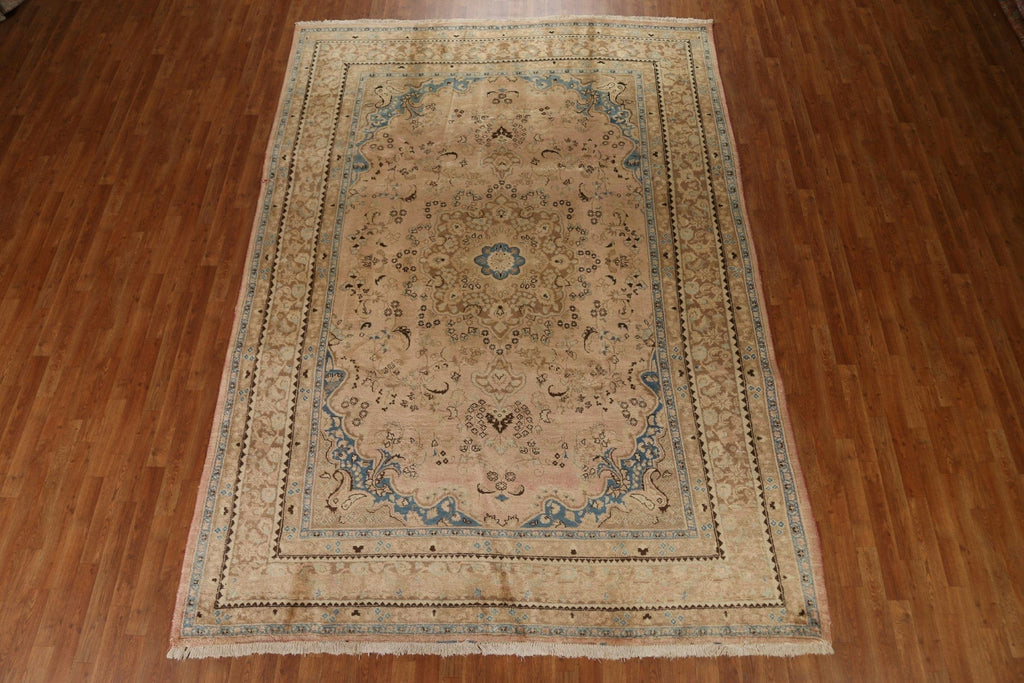 Vintage Wool Mashad Persian Area Rug 8x11