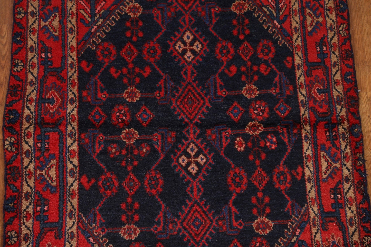 Vintage Wool Hamedan Persian Area Rug 4x5