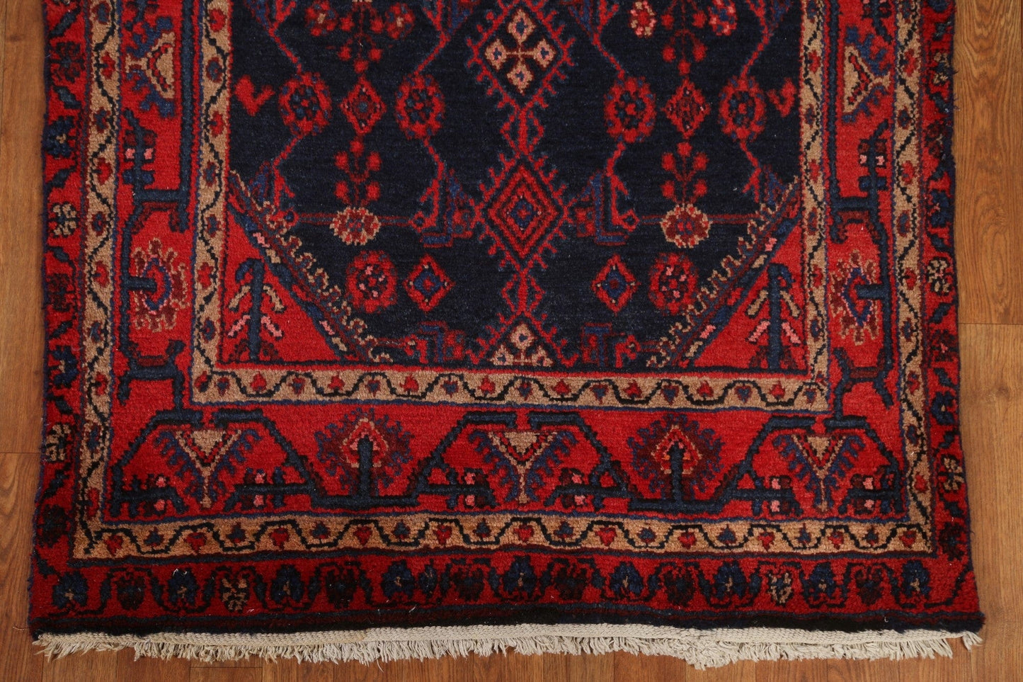 Vintage Wool Hamedan Persian Area Rug 4x5