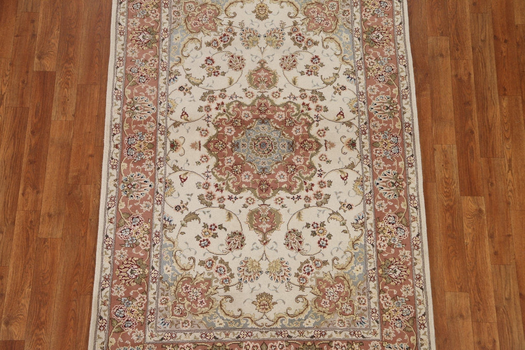 Wool & Silk Tabriz Persian Area Rug 4x6